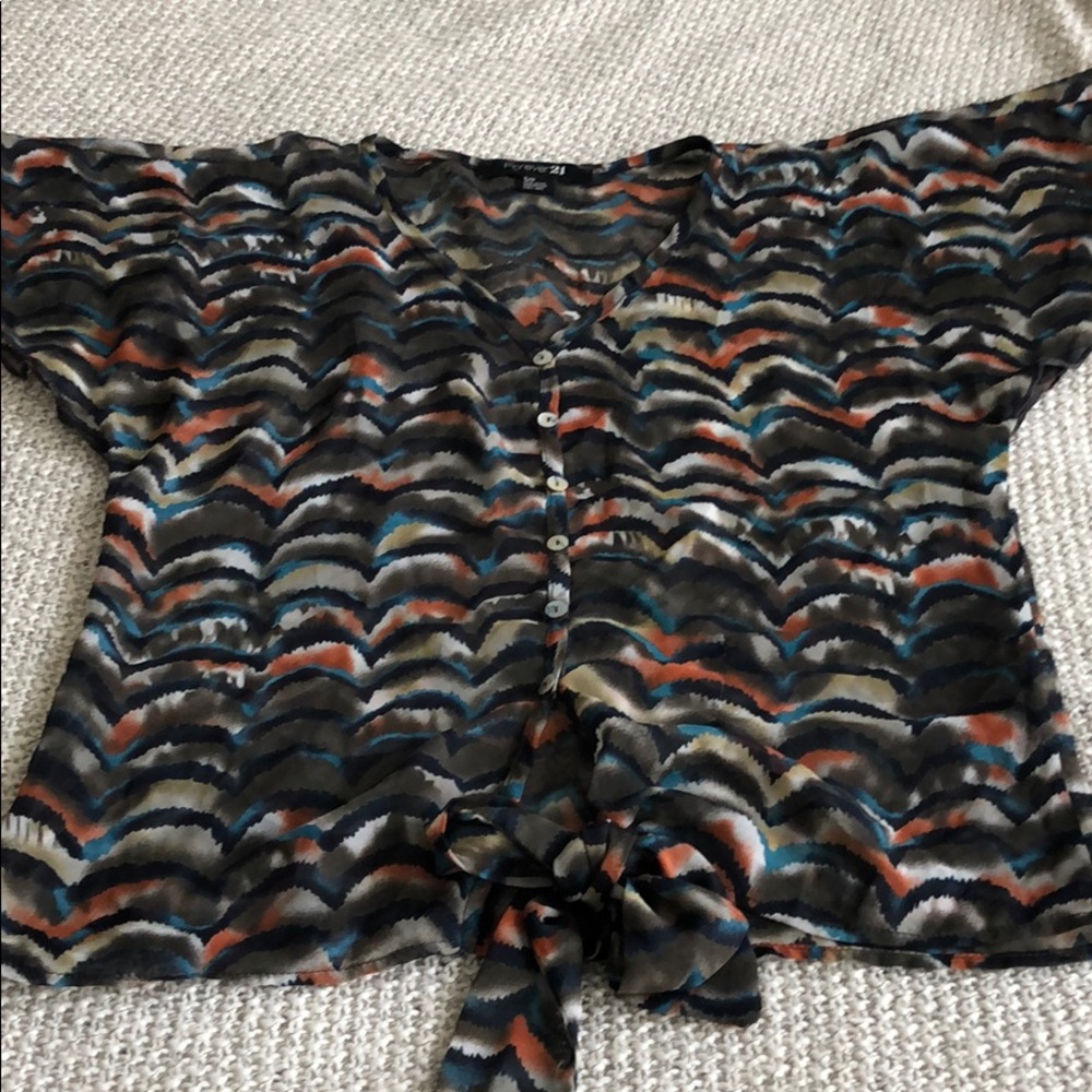 Sheer button down blouse - Picture 2 of 7